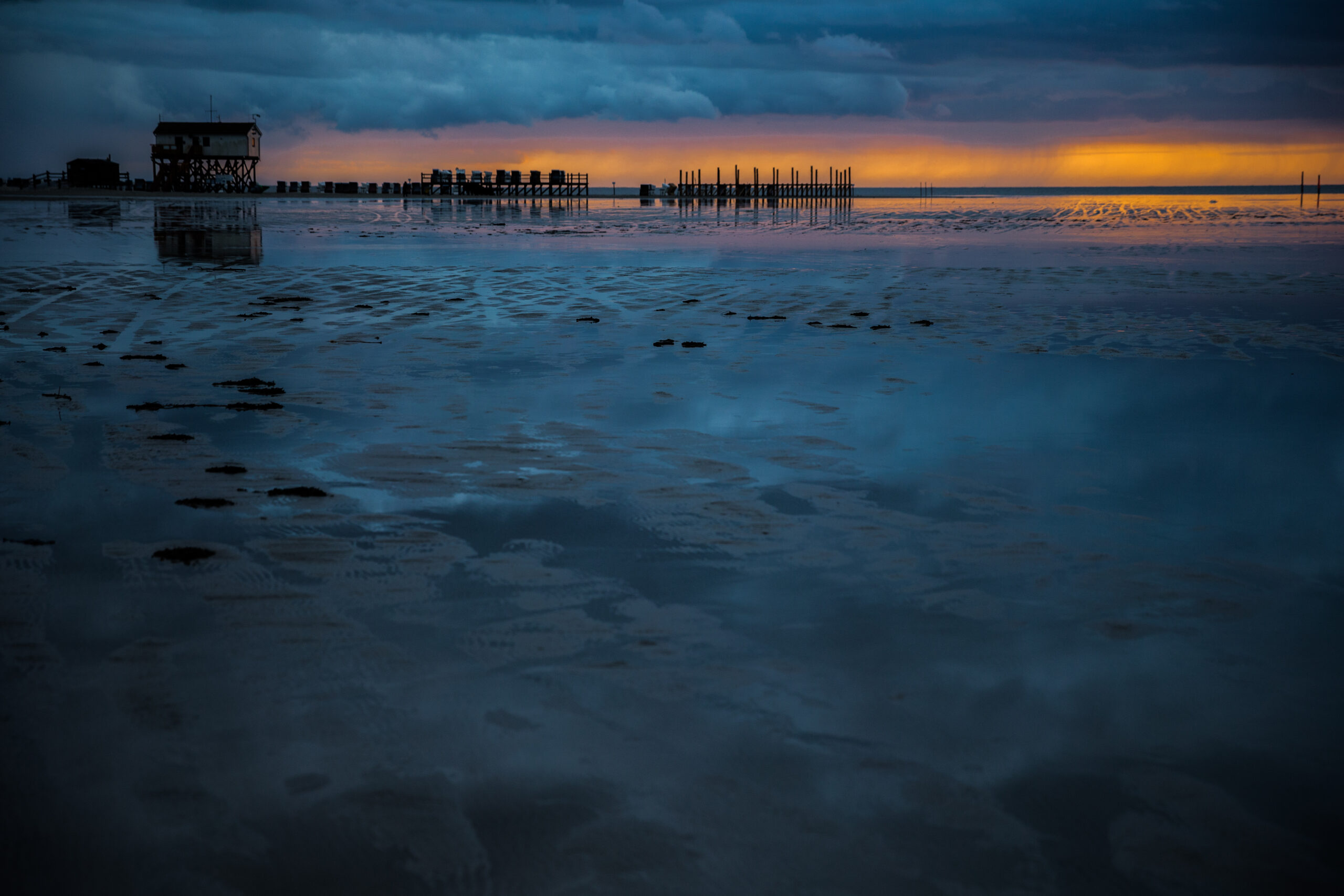 Strand von Sankt Peter-Ording bei Ebbe
